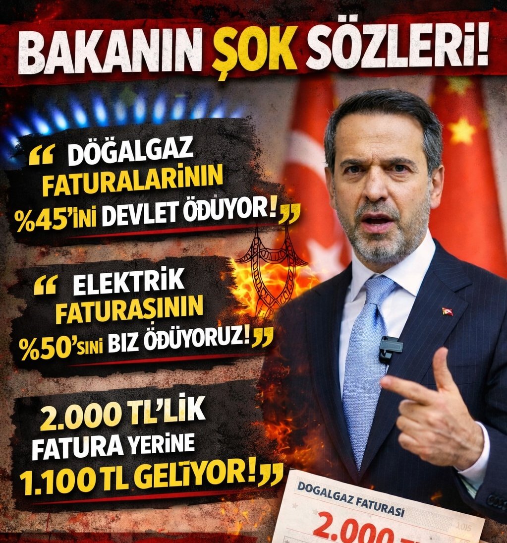 Bakan Alparslan Bayraktar " Doğalgaz faturalarının %45'ini devlet, elektrik faturasının %50'sini biz ödüyoruz demiş"

Pardon o "biz" dediğiniz kısım kim?

Örneğin siz cebinizden mi ödüyorsunuz?

Devlete giden o para kimin cebinden çıkıyor da kime ne ödüyorsunuz?

Sadaka mı bu?