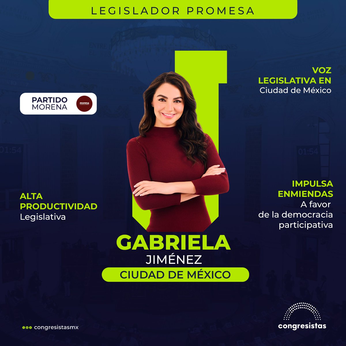 📊 ¡Datos y claves de Gabriela Jiménez!

La diputada federal [<a href="/GabyJimenezMX/">Gabriela Jimenez</a>] y Vicecoordinadora del grupo parlamentario de Morena [<a href="/DiputadosMorena/">Tus Diputadas y Diputados Morena</a>] consolida en 2025 una agenda estratégica que articula regulación tecnológica, inversión con impacto social y defensa de los