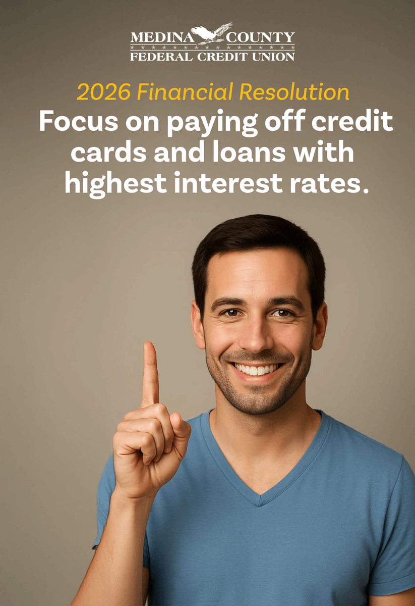 🎉 2026 Financial Resolution 💰
Focus on paying off loans, credit cards, and store cards with high interest rates. High-interest debt can quietly drain your money every month. Take control by tackling the balances that cost you the most.
MedFed.com