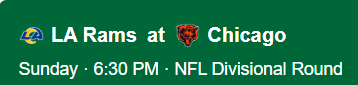 StatSharp's tweet image. 🏈LA Rams at Chicago
Sunday · 6:30 PM · NFL Divisional Round
⭑Simulation Spotlight
The simulation projects a high-scoring environment with the Rams creating the higher-value plays through the air. Rams QB Matthew Stafford is modeled for a strong efficiency day (7.8 YPA) with WR…
