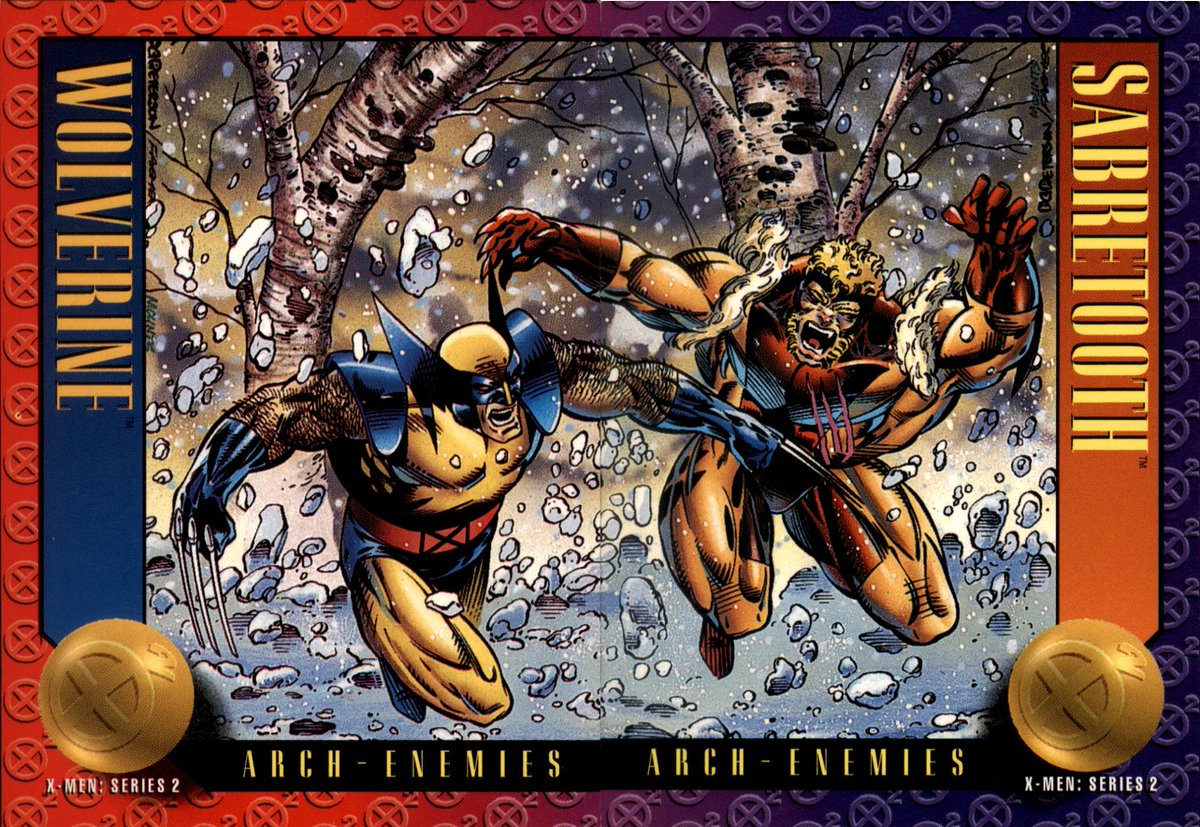 ClassicXMen's tweet image. 1993 X-Men Series II Arch-Enemies - Wolverine vs Sabretooth