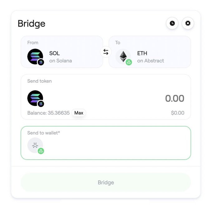 Did you know that Abstract has an official bridge?

Our official bridge is designed to minimize friction and complexity, allowing you to confidently bridge your funds with safety and ease.

Getting onto Abstract is only a few clicks away.
