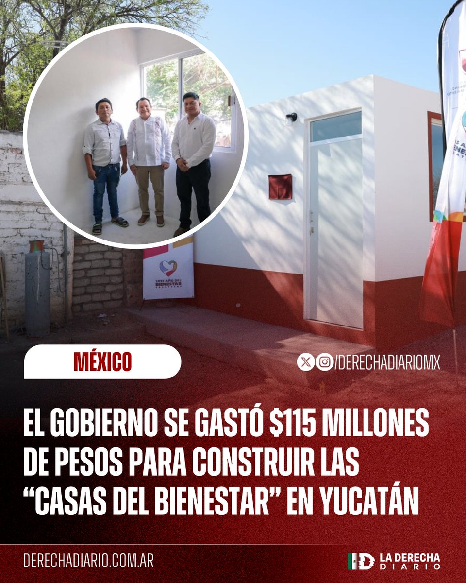 🚨🇲🇽 | El gobierno morenista del "Huacho" Díaz, se gastó 115 millones de pesos para construir las lamentables "Casas del Bienestar" en Yucatán y justificaron las obras afirmando que "es mejor que la gente se guarde ahí por si ocurre un huracán".