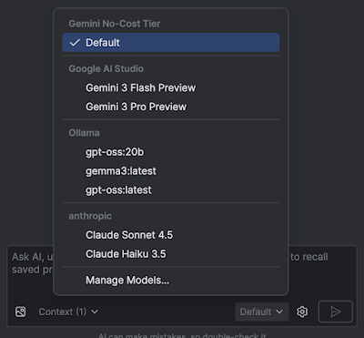Android Studio model picker