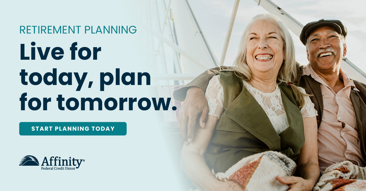 AffinityFCU's tweet image. ⏳ Retirement planning is about more than saving — it’s about confidence in your future. 

Whether you’re just starting out or adjusting your plan, we’re here to help. 

Start planning today 👉 bit.ly/4qP6fGK 

#RetirementPlanning #AffinityFCU #FinancialWellbeing