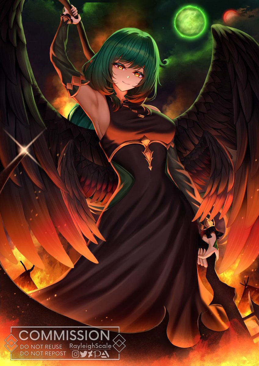 RayleighScale's tweet image. Eris, Angel of Pain and Suffering 
DnD Character Illustration