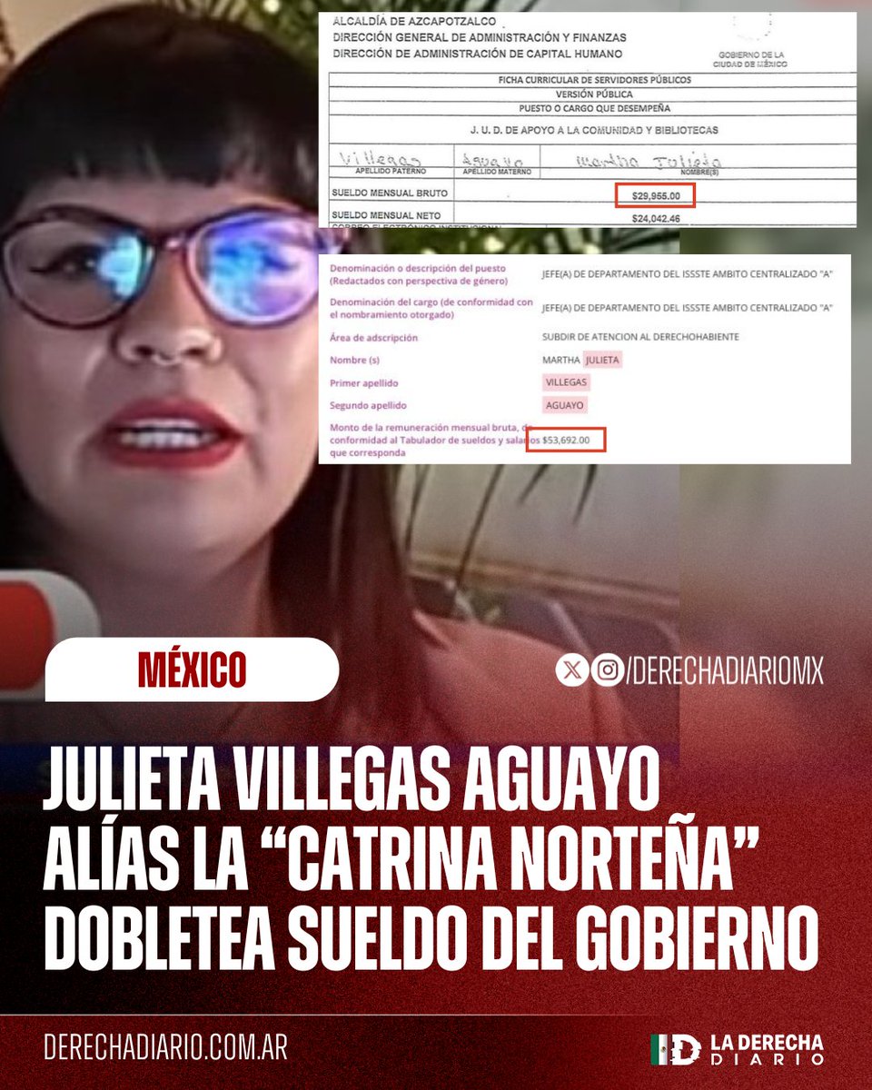 RenataFierromx's tweet image. Julieta  no es una ciudadana opinando.
Es una morenista pagada con dinero público para hacer propaganda de la 4T y atacar a quien la critique.
Azcapotzalco e ISSSTE le pagan más de 83 mil pesos al mes.