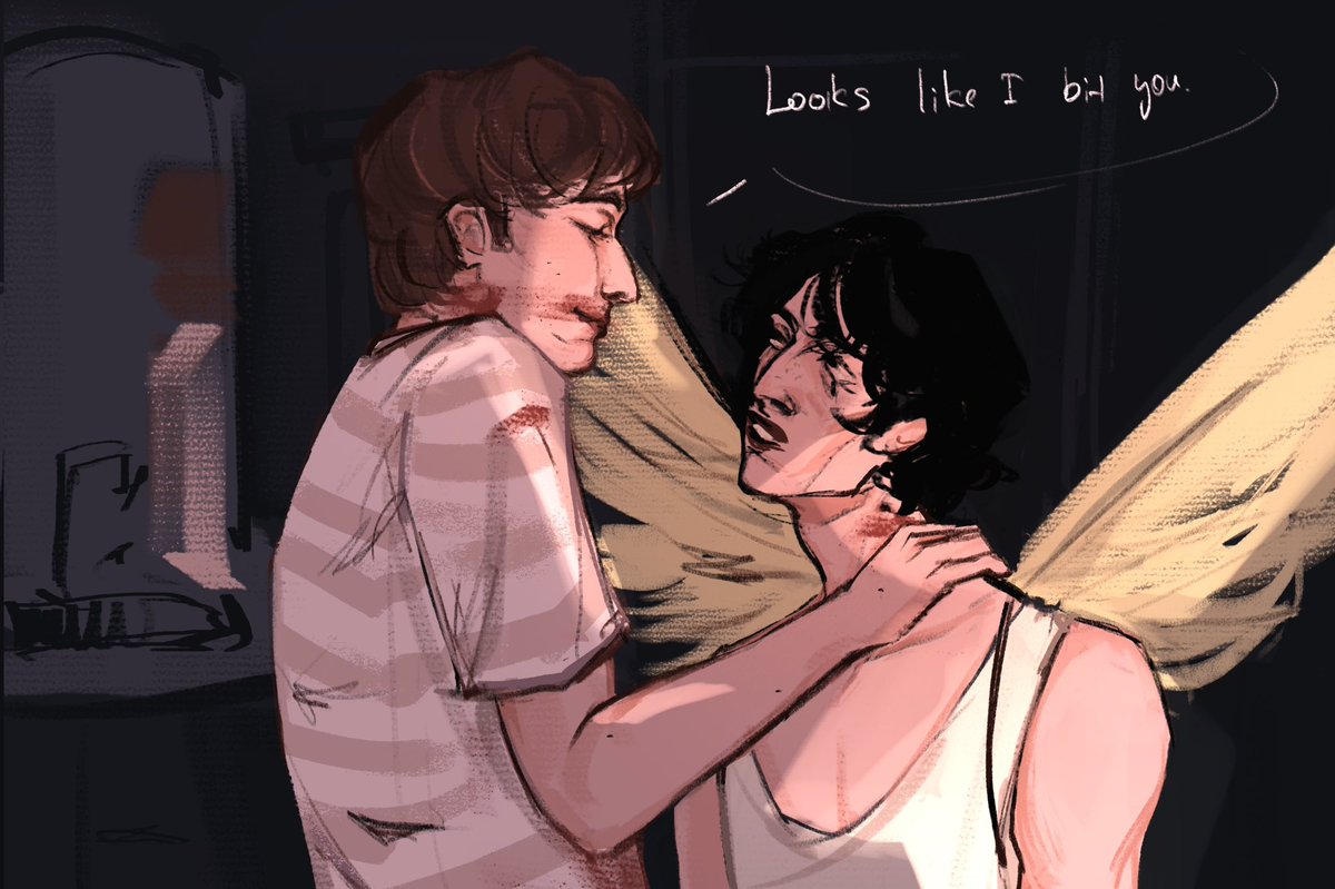 JULJWOO's tweet image. looks like I bit you. 🥩🩸

we all have a hunger (tell me what you need) #byler #StrangerThings5