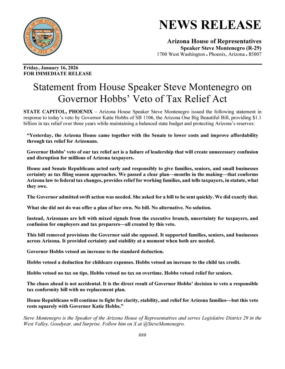 Arizona House Republicans tweet media