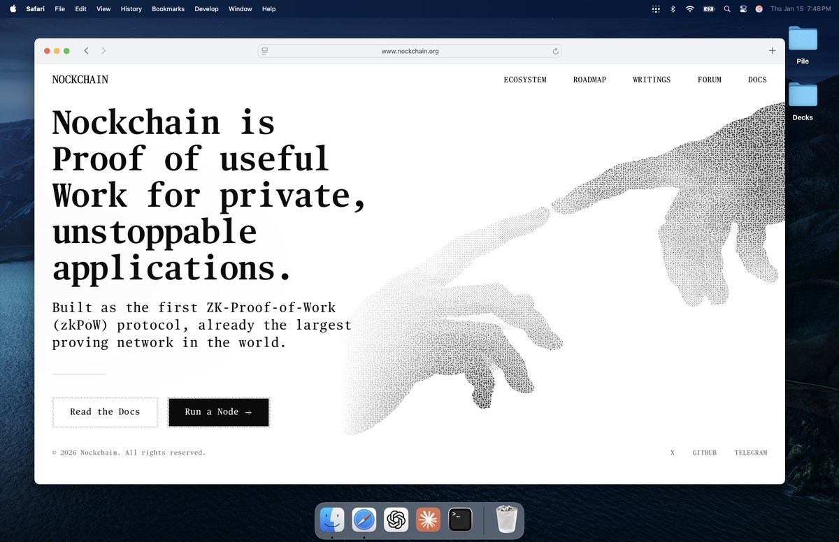 loganallc's tweet photo. Pushed a big redesign of Nockchain dot org yesterday evening in collaboration with the guys at @LambdaColl! https://t.co/kXGnkD5Ayh