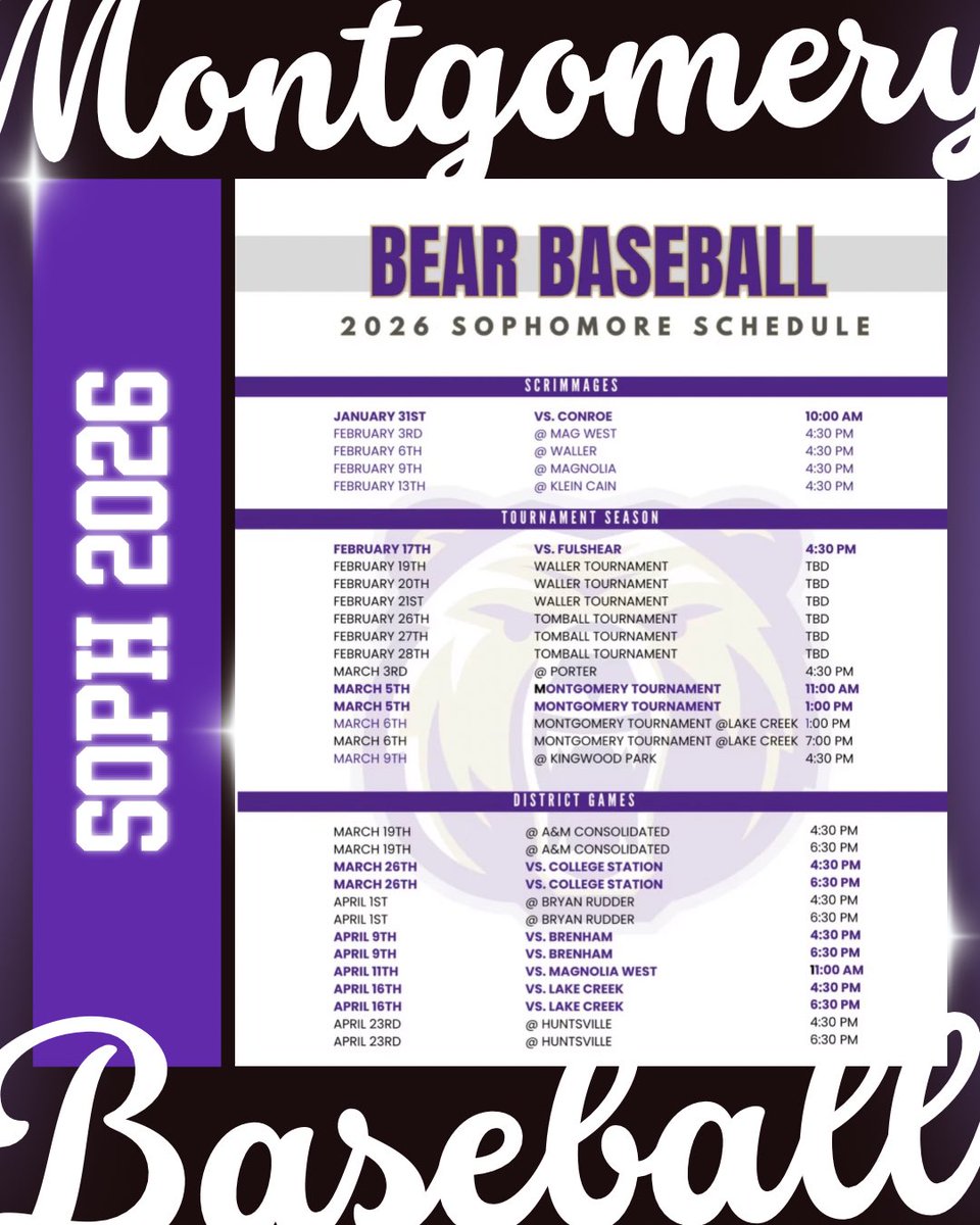 mhsbearbaseball's tweet photo. Lock it in. The 2026 schedule has officially arrived 🔐 https://t.co/lkxEkoe6DC