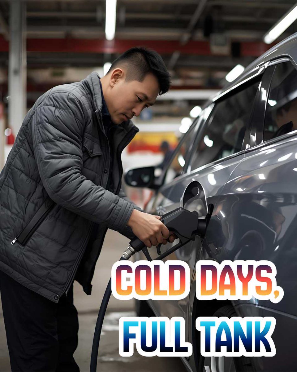 🚙 Keep your gas tank at least half full to prevent fuel line freeze-ups, and check your tire pressure often since it can drop as temperatures fall.