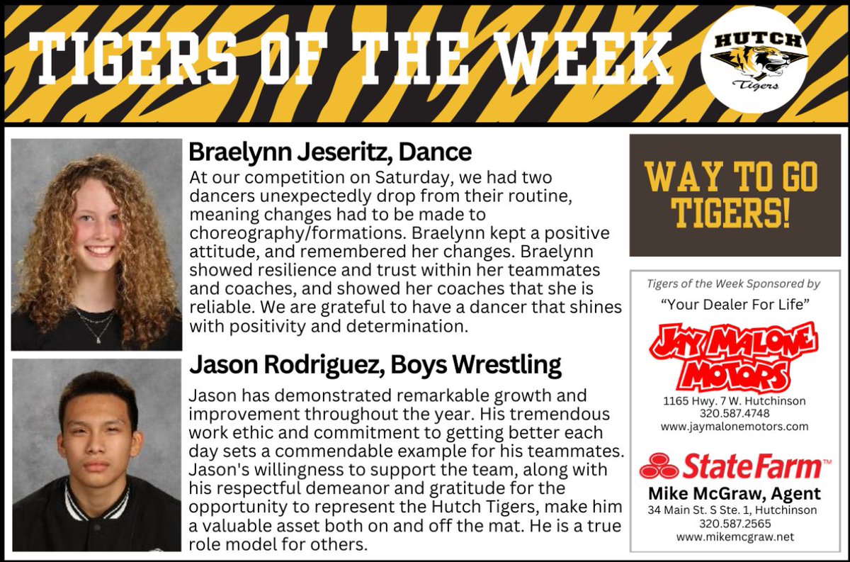 Hutchinson HS Activities Department tweet media