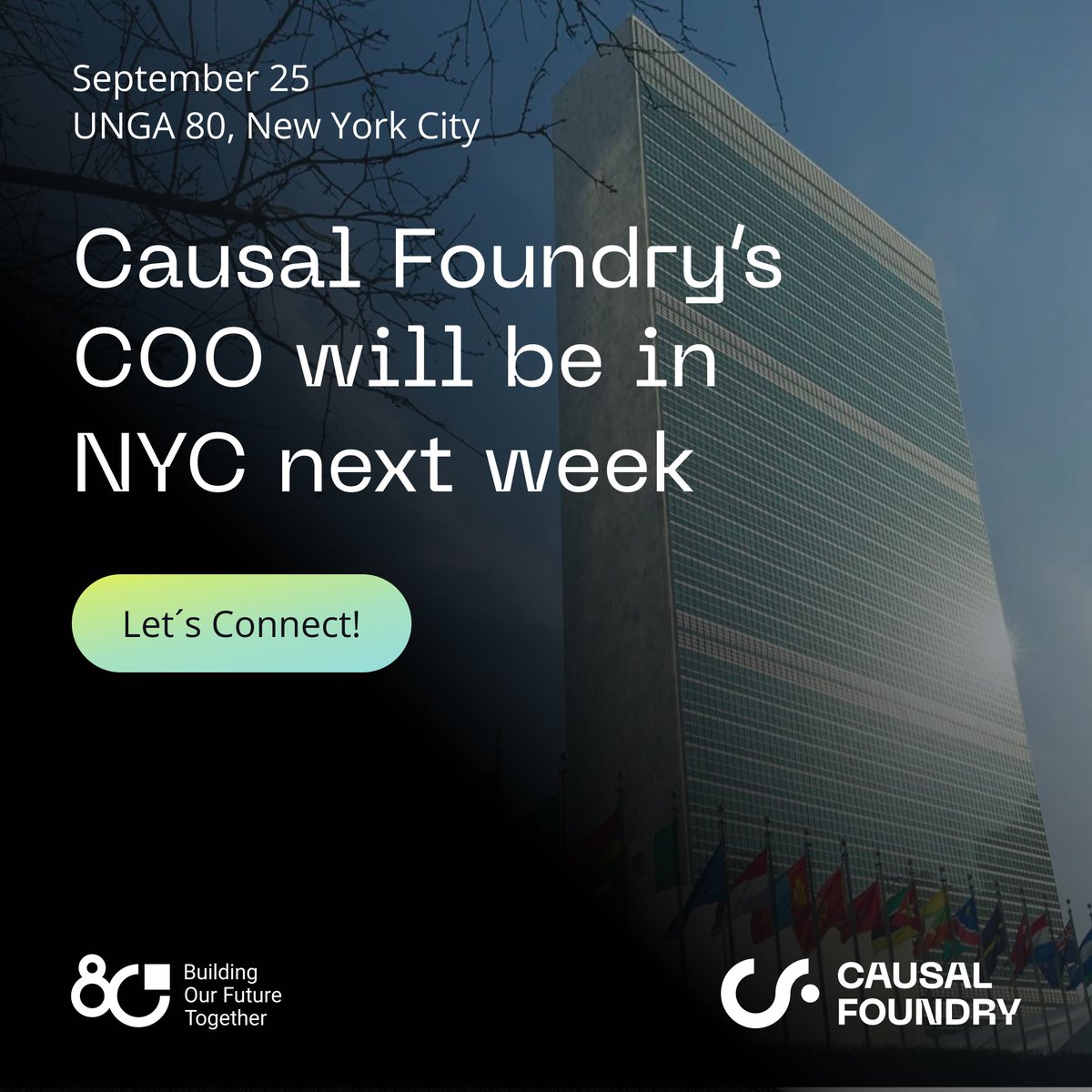 During #UNGA week in New York, our COO <a href="/SumikoTaPu/">Sumiko Tanaka Pusch</a> will meet with leaders shaping the future of healthcare &amp; technology. 

<a href="/Causal_Foundry/">Causal Foundry</a> is committed to reducing frontline burden and strengthening health systems with AI-driven tools. If you’re in NYC next week, let’s meet up!
