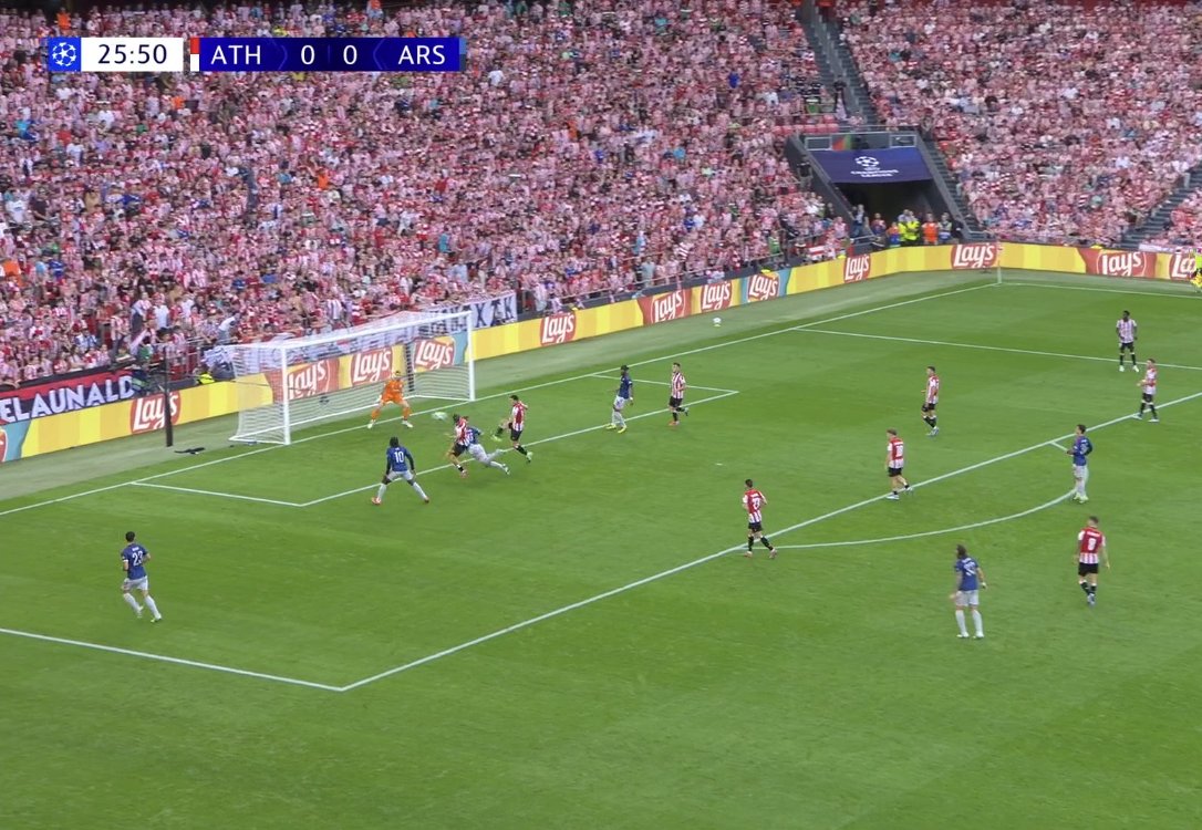 Gyökeres with the diving header. #ATHARS #AFC #Arsenal