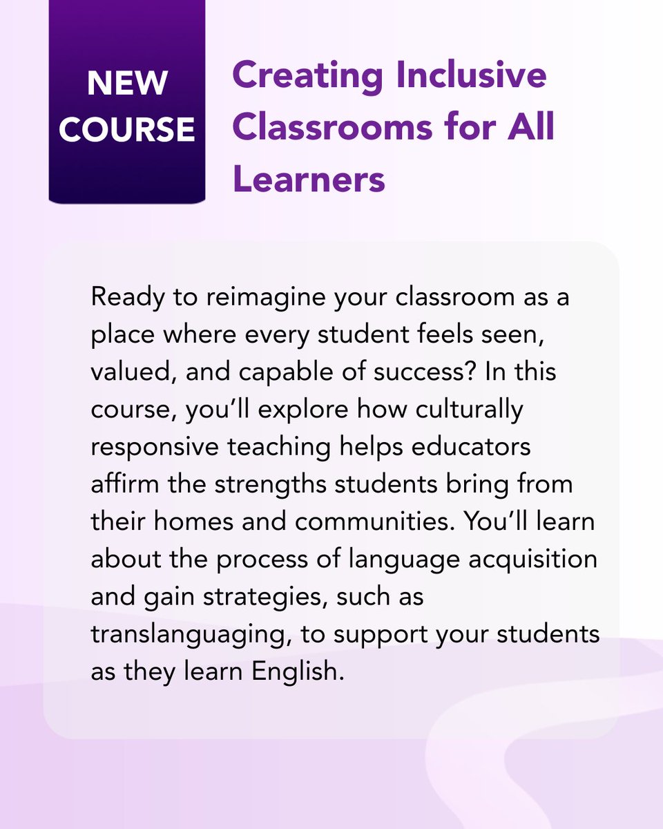 TeachingChannel's tweet image. 🌍 New Course Alert: Creating Inclusive Classrooms for All Learners

Every student deserves to feel seen, valued, and capable of success. 

Reimagine your classroom as a place where all learners can succeed: courses.teachingchannel.com/courses/dl/all….