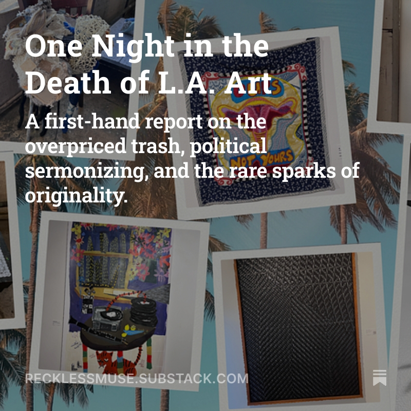 MuseIsReckless's tweet photo. "But what good is art if you need an advanced degree to understand it? Or to be a millionaire to afford it? Or the right kind of politics to appreciate it?"

Read the latest article by @JoeGarzaCreates 

https://t.co/xQkXoGpT4B https://t.co/UTEZtGXrzK