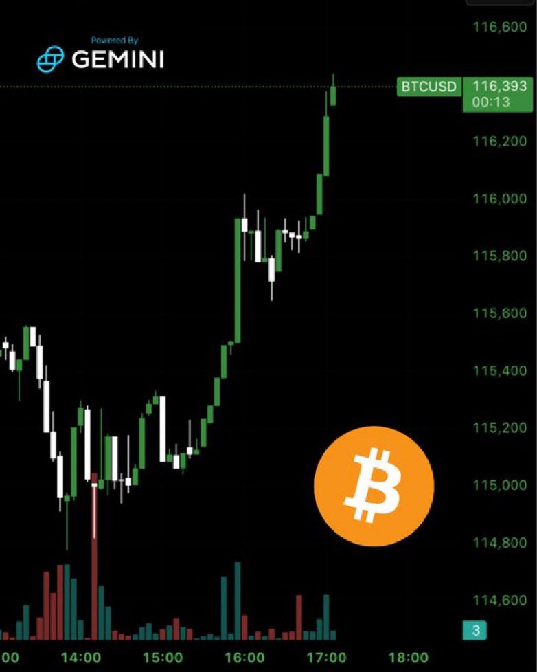 🟠BTC-ARCHIVE: "Bitcoin supera i 116.000 dollari con un incremento significativo"