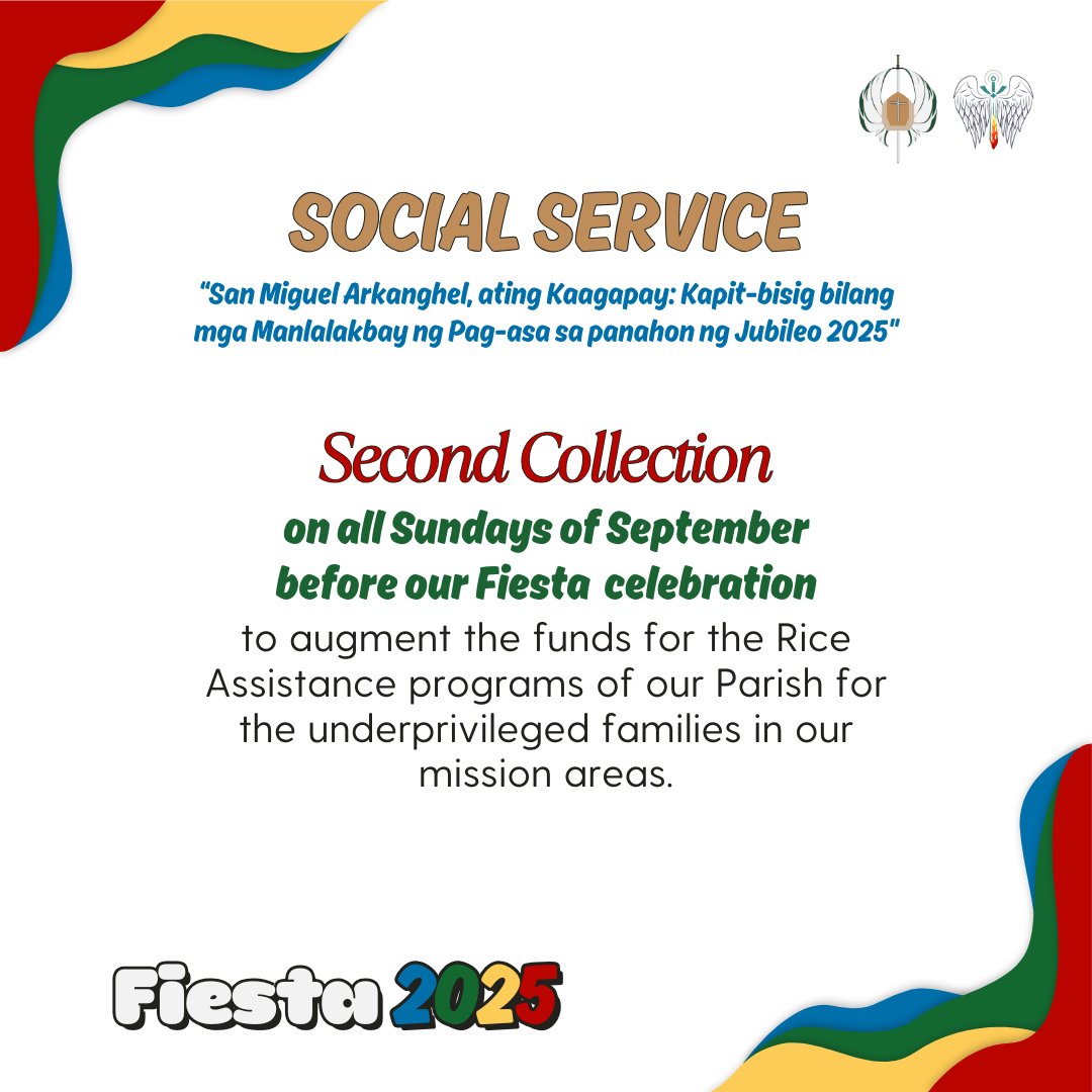 stmichaelbgc's tweet photo. ANNOUNCEMENT | SOCIAL SERVICES

#VivaSanMiguel #StMichaelTheArchangelParishBGC #saintmichaelbgc
#BonifacioGlobalCity #BGC #SMAPCommunity
#StMichaelBGC #SMAPFiesta2025
#Fiesta2025 #FiestaSaBGC https://t.co/q1bV6PYDqg