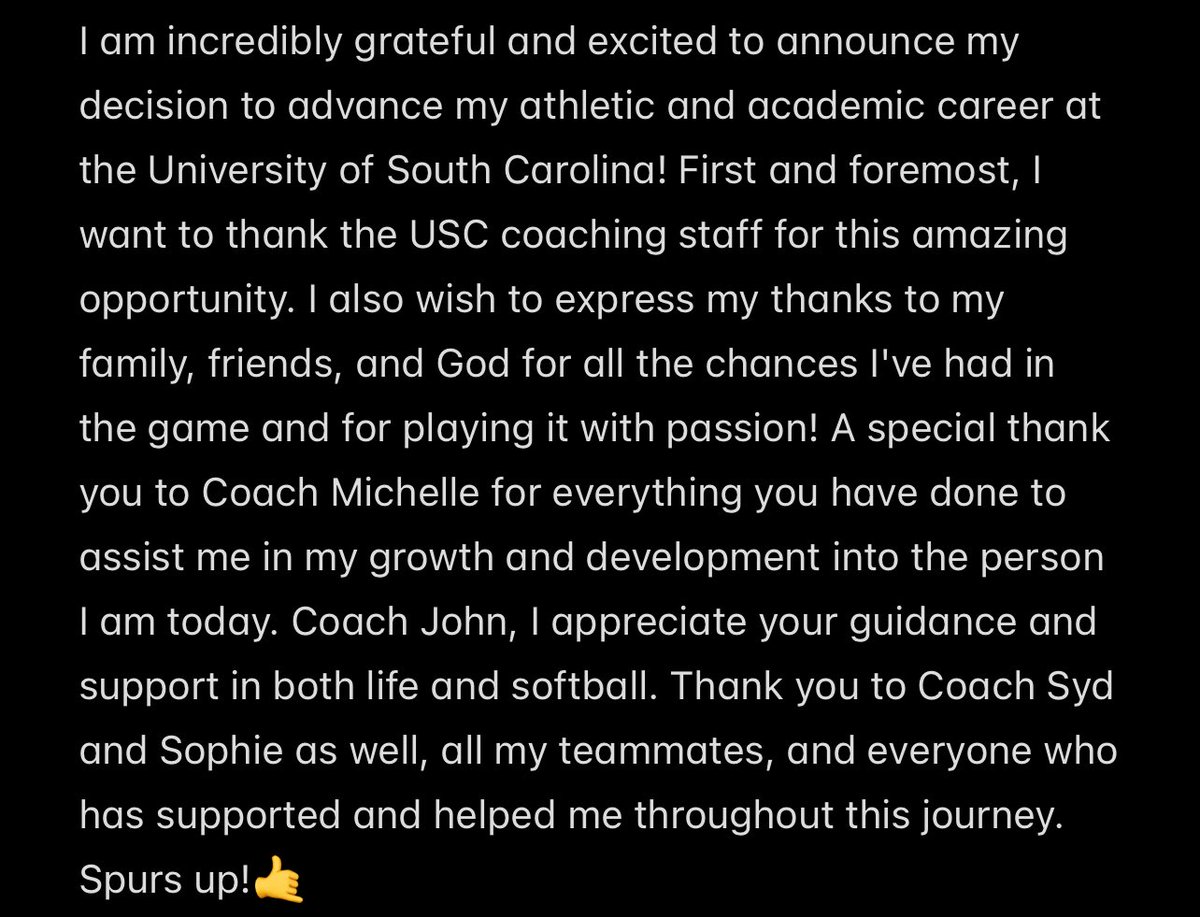 MiaaRolandd's tweet image. 📍Home 
 
Go Gamecocks!🤙 #committed @ashleychastain @KatieRBrowder @jodydavidson @CoachZack21 @Org_LLG