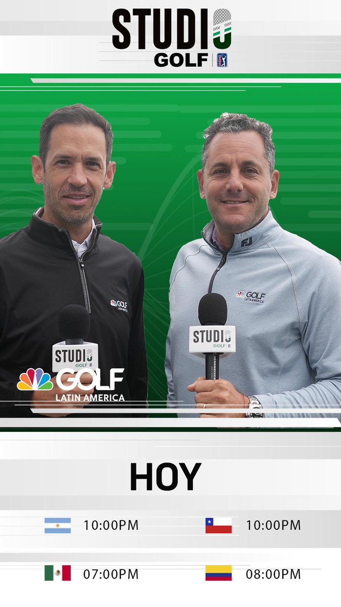 GolfChannelLA's tweet photo. Esta noche, nuevo capítulo de #STUDIOGOLF por nuestra pantalla. ⛳️📺

El invitado de esta jornada es Erich Fortlage 🇵🇾.

🎙️: @DiegoBlejer y @fergarzagolf. https://t.co/HQ3KBS4Rhw