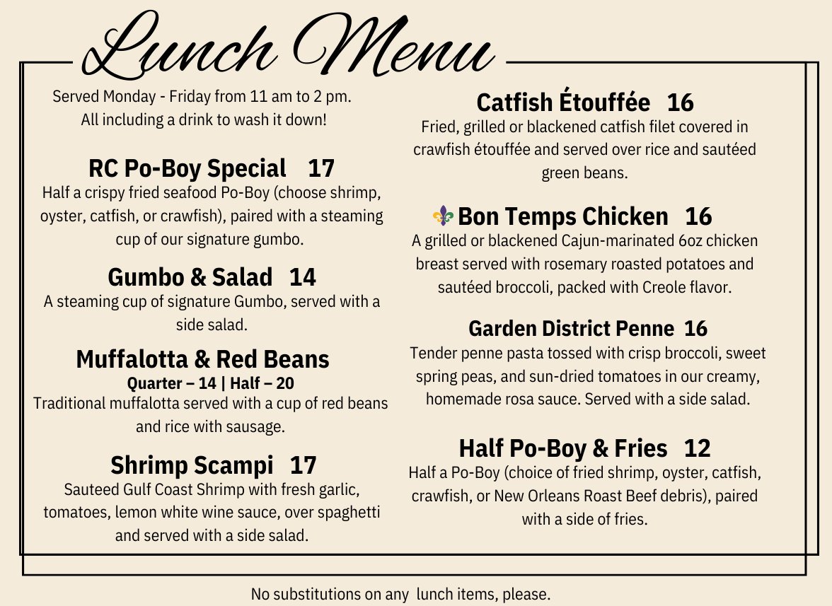 ragincajunhou's tweet image. Spring Branch Location - Lunch Items Now Available. Monday - Friday, 11am to 2pm. 
#lunch #lunchtime #springbranchhouston #springbranchtx #valueitems #poboy #pasta #gumbo #muffaletta #redbeansandrice @StratfordSBISD
