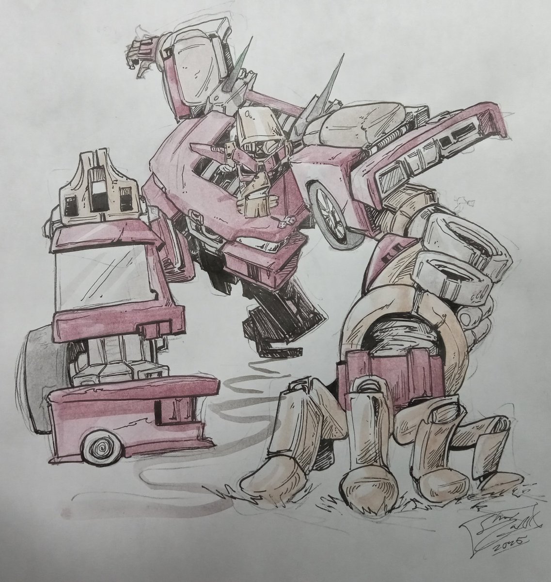 Oc sketch from earlier this year 
#transformers #transformersoc #transformersart #Transformersfanart #ComicArt