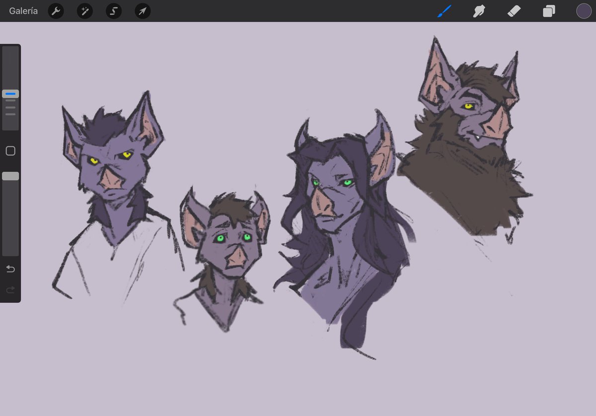 First doodles for Caliban family when he was a child