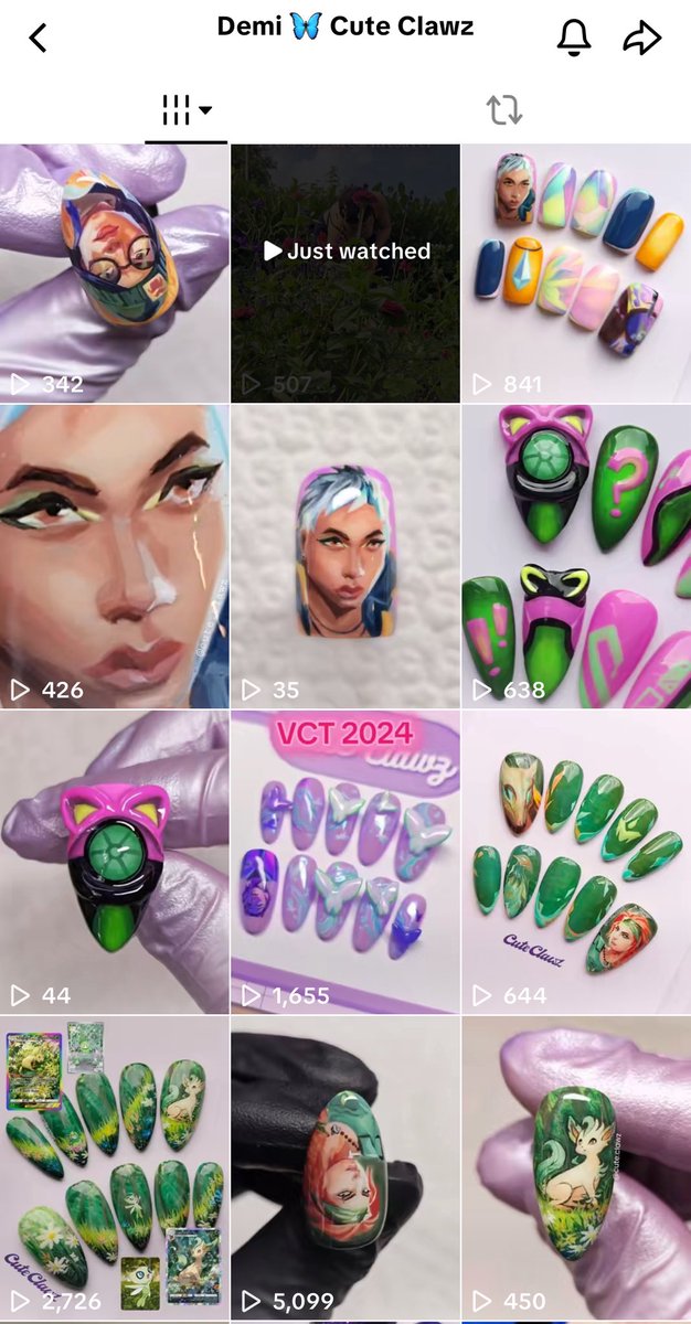 Pls can we go show my friends nail business some love over on TikTok? 🥹 even just watching or liking the videos.

She makes some really cool video game inspired nails <3