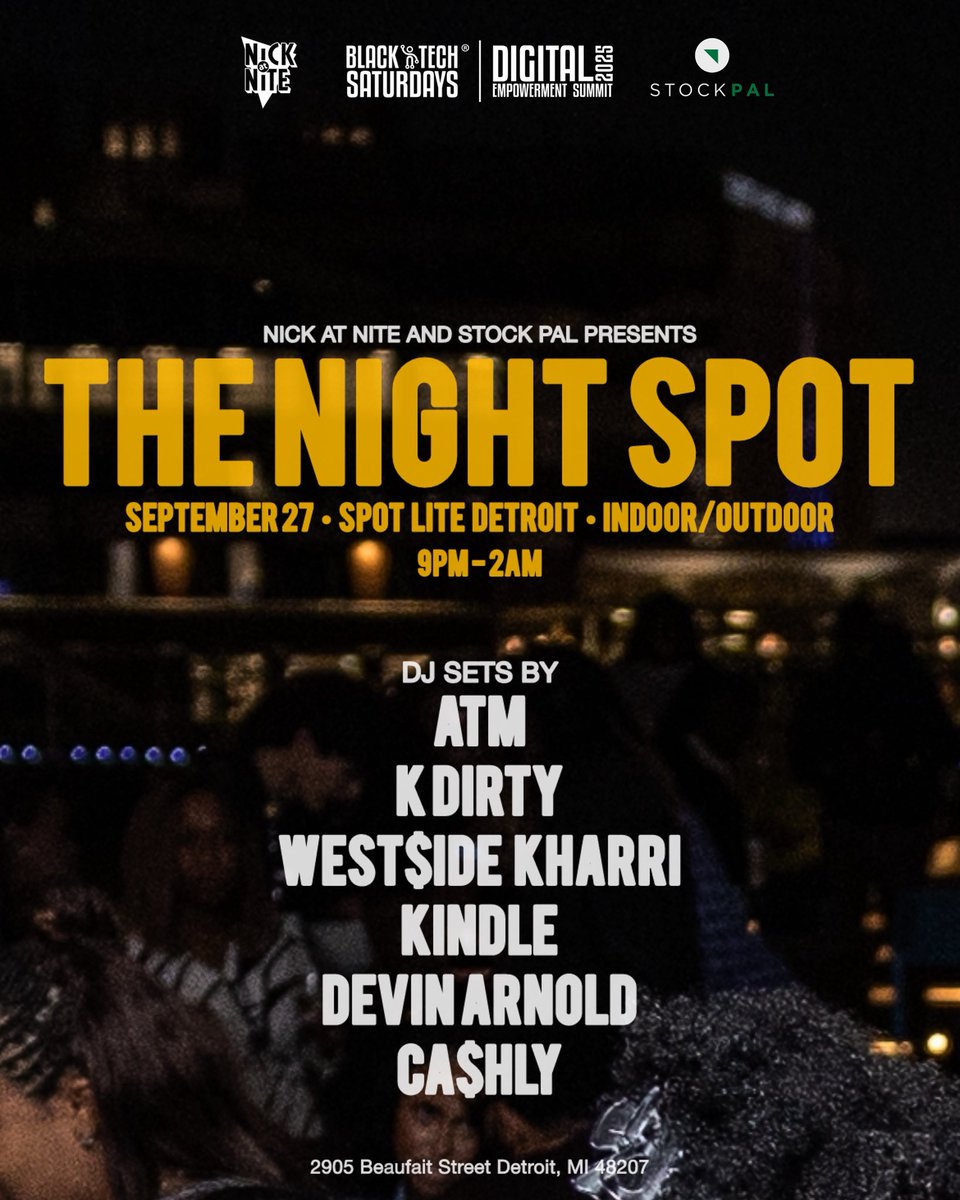 THE NIGHT SPOT • SPOT LITE • 09/27

Tickets: 
eventbrite.com/e/169621488738…