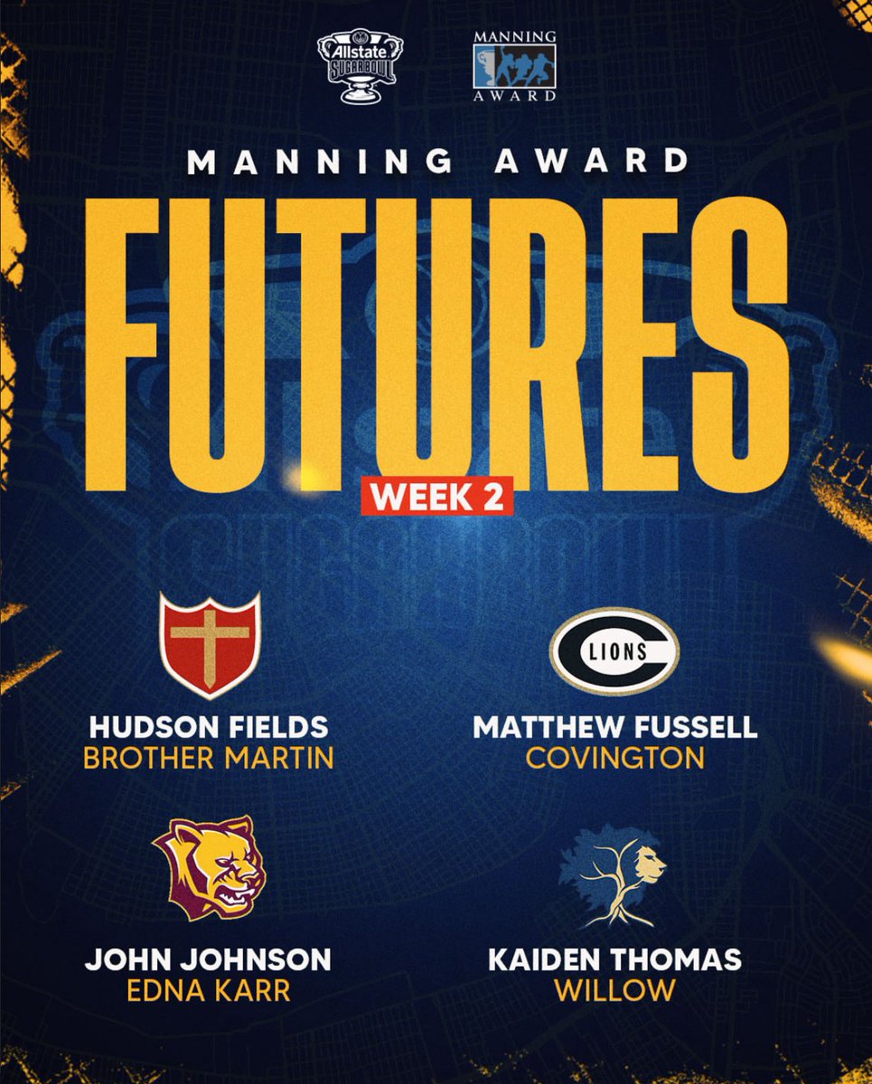 Blessed to be recognized as a Manning Award Future for Week 2