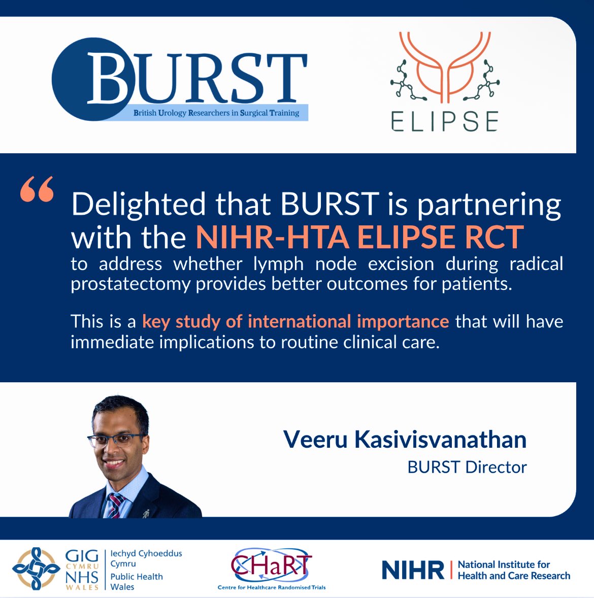 BURST is honoured to collaborate with the NIHR-HTA BURST-ELIPSE Randomised Control Trial, a pivotal study shaping the future in surgical management of radical prostatectomy 👩‍⚕️👨‍⚕️