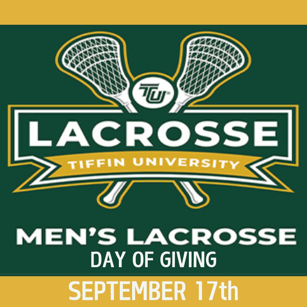 Tiffin_MLAX's tweet photo. Our 3rd annual Giving Day Campaign starts tomorrow Wednesday September 17th. The links to donate are in the BIO’s of all our program’s social media pages. We appreciate all of your generous donations, Go Gons! 🐉 #GoGons https://t.co/V5gnQAo1sl