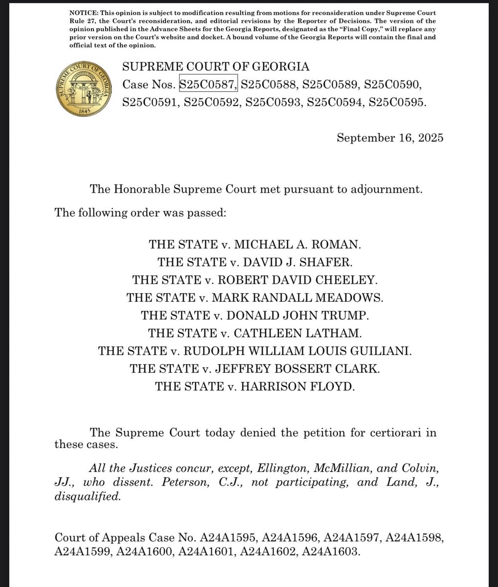 Finally!!!

Fani Willis has now been permanently disqualified from prosecuting the indictment that she brought against President Trump and many others.

Fani Willis and her witch hunt and lies against President Trump has been an embarrassment to Georgia.