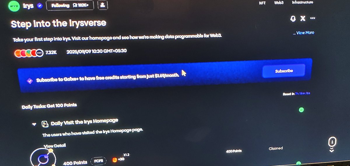 YurajSingh0's tweet image. @irys_xyz New galaxy task 400 points encrase 

Link :- app.galxe.com/quest/Irys/GCo…