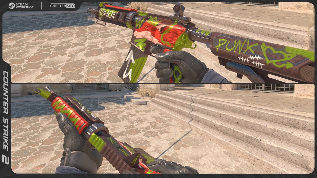 Hello! For the fourth or fifth time i’ve changed the design of my Wild Fox skin for <a href="/CounterStrike/">CS2</a>  😂, but now with two different versions 🦊
V1: steamcommunity.com/sharedfiles/fi…

V2: steamcommunity.com/sharedfiles/fi…