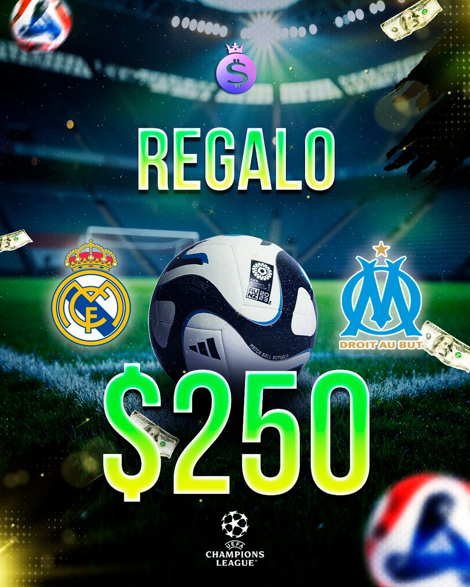Sistema ZCode (@sistemazcode) on Twitter photo 🎁 REGALO $250
¿Cuántos tiros de esquina totales habrá en el partidazo? ⚽️🔥
⚪️ Real Madrid
🔵 Marsella
🏆 #UCL #ChampionsLeague
Comenta tu predicción con #Zcode
Manda tu pronóstico a <a href="/SistemaZcode/">Sistema ZCode</a>
Dale ❤️ y RT
1 participación por persona 🚨
#RMAOM #HalaMadrid #Champions 🎁 REGALO $250
¿Cuántos tiros de esquina totales habrá en el partidazo? ⚽️🔥
⚪️ Real Madrid
🔵 Marsella
🏆 #UCL #ChampionsLeague
Comenta tu predicción con #Zcode
Manda tu pronóstico a <a href="/SistemaZcode/">Sistema ZCode</a>
Dale ❤️ y RT
1 participación por persona 🚨
#RMAOM #HalaMadrid #Champions