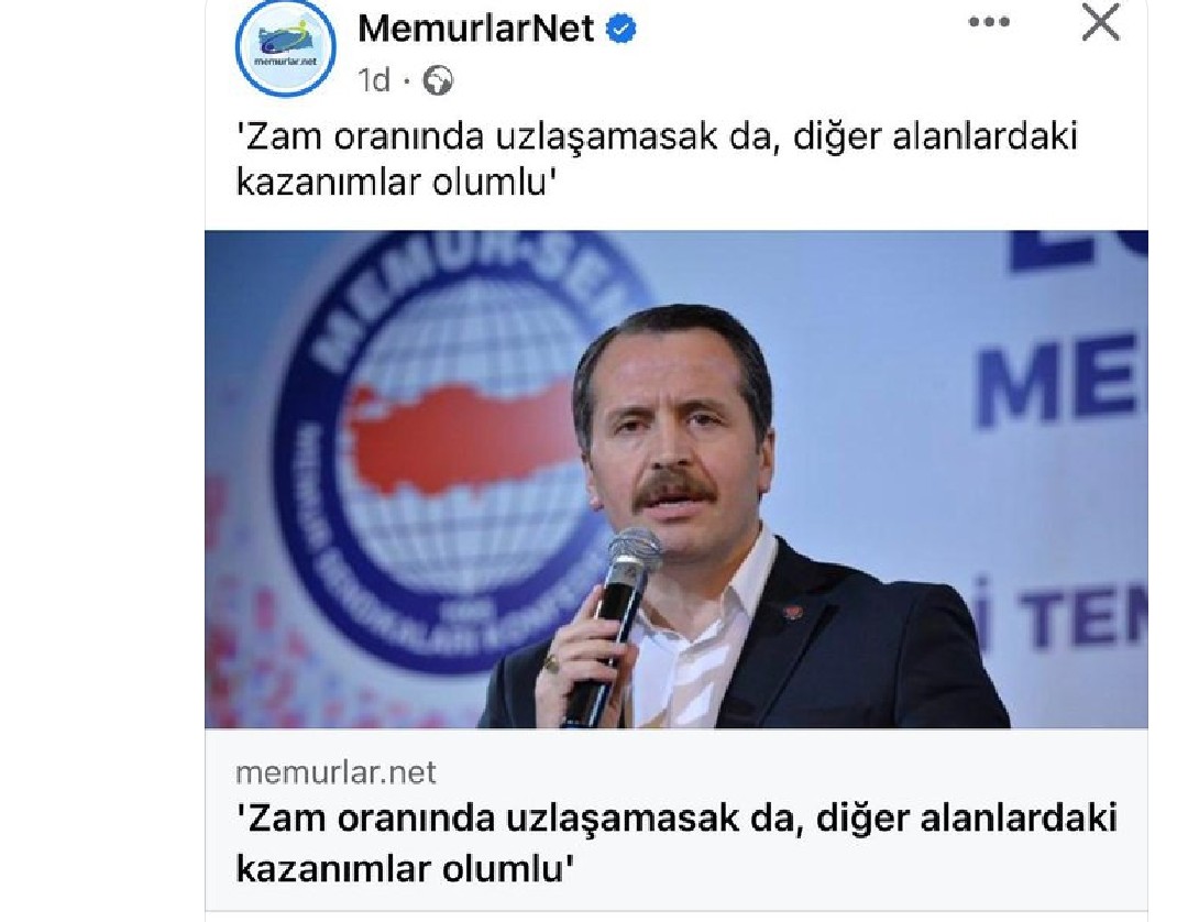 Memur arkadaşım senin düşük maaş  almanın sebebi işçiler değil. Bu iş barışını bozanda ,memurun itibarını düşüren de belli .Ne zaman bunun farkına varırsın zararın neresinden dönersen kâr olacak .Memur yoksulluktan sefalete doğru koşuyor .
#MemuraEkProtokolŞart