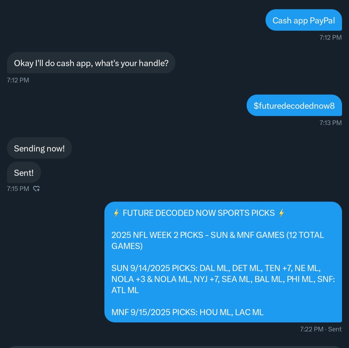 future_decoded's tweet image. 8 FOR 13 ON SUNDAY &amp;amp; MONDAY IN THE NFL👍

9 FOR 14 IN NFL WEEK 2 OVERALL 🔥

NOT MY BEST WEEK BUT IT&apos;S STILL VERY EARLY IN THE SEASON!

WE&apos;RE NOW, 18 OF 27 (66%) TO START THIS NFL SEASON!👍

MORE #NFLPICKS COMING, STAY TUNED!

#NFL #NFLWEEK2 #SPORTSBETTING #SportsPicks #GamblingX