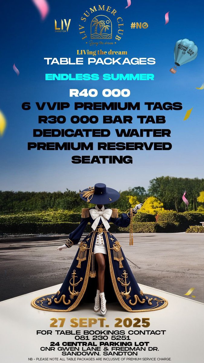 OraMosekwane's tweet photo. The vibe of LIV Summer Club event is all set 💃🏾. Let’s book our summertime fine tables on 081 230 5251 so we experience the event in style 🥂.
#LIVingTheDream #ENDLESSUMMER https://t.co/DjKplDmziZ
