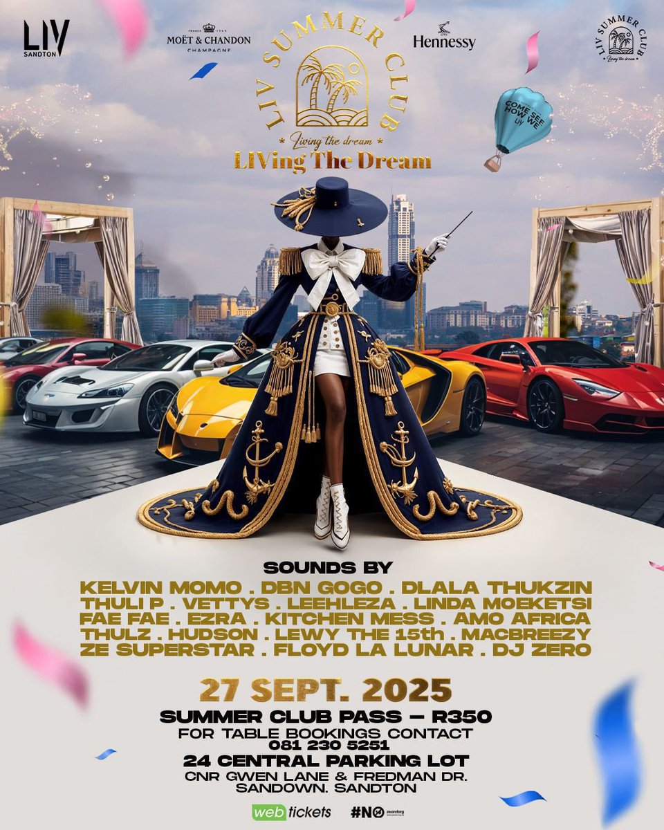 Nomagugu_xo's tweet photo. Lock it in.
📅 27 Sept → LIV Summer Club.
📍24 Central Parking Lot, Sandton.
The energy? UNMATCHED. #LIVingTheDream #ENDLESSUMMER https://t.co/7WsGhIdEhv