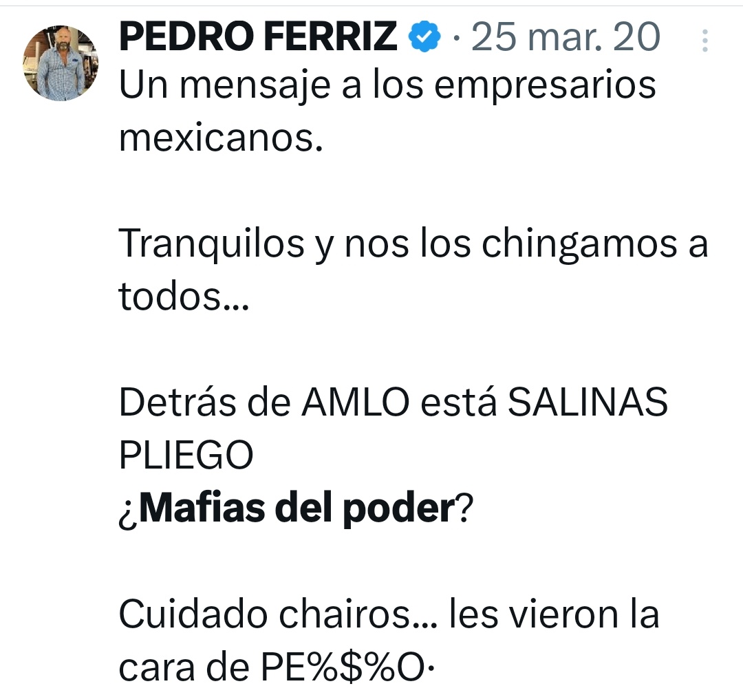Alicia Juárez (@aliciaj86958882) on Twitter photo Creo que ya sé por qué el ratero evasor no invita a la adelita <a href="/pedroferriz3/">PEDRO FERRIZ</a> a su movimiento... con su cambio de humor, se le "voltea" a cada rato. Creo que ya sé por qué el ratero evasor no invita a la adelita <a href="/pedroferriz3/">PEDRO FERRIZ</a> a su movimiento... con su cambio de humor, se le "voltea" a cada rato.