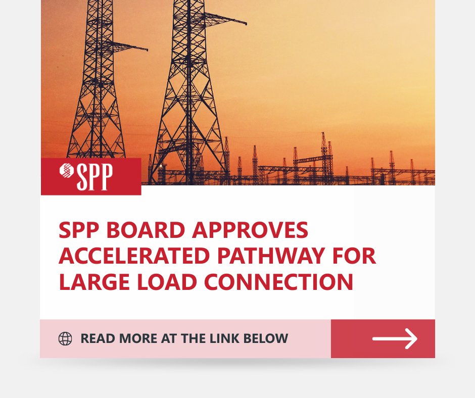 SPP’s Board has approved the High Impact Large Load (HILL) policy to help connect major electricity users—like AI data centers and manufacturers—while ensuring reliability and affordability for the region. Read more: spp.org/news-list/sout…