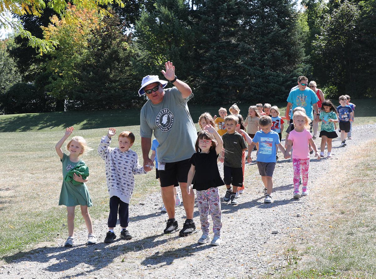 Imagine the nerve of our kindergartners, Coach Allen and Coach VonGunden for taking a nature walk on this beautiful day. Honestly, we can't blame them and we wish they had asked us to go! #PrideInTheHive
