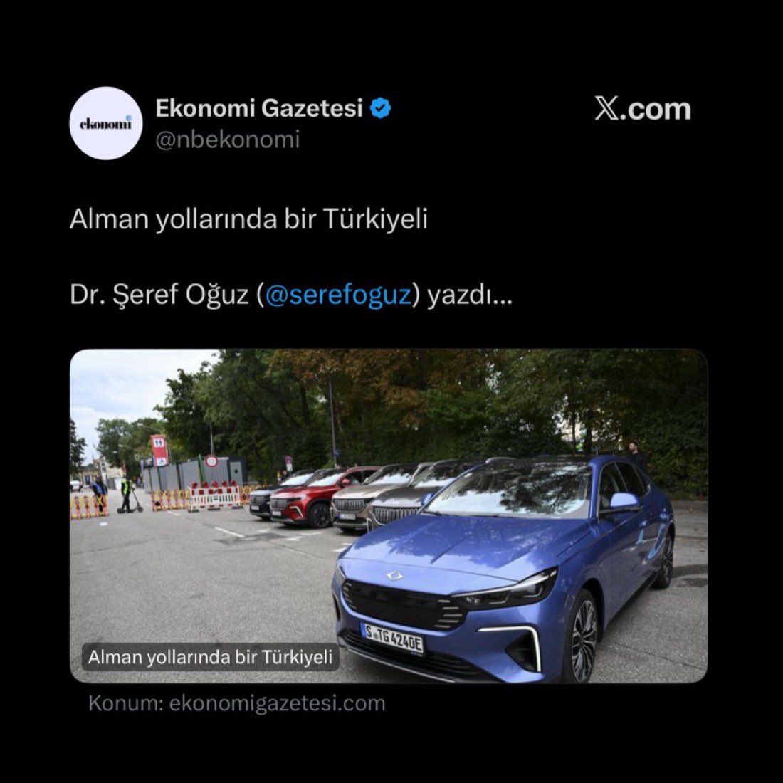 Fatih Eryılmaz (@fatiheryilmaz0) on Twitter photo Yola Alman diyor ama araç ancak Türkiyeli…
Ben senin Şeref’ ine ne diyeyim şimdi… Yola Alman diyor ama araç ancak Türkiyeli…
Ben senin Şeref’ ine ne diyeyim şimdi…