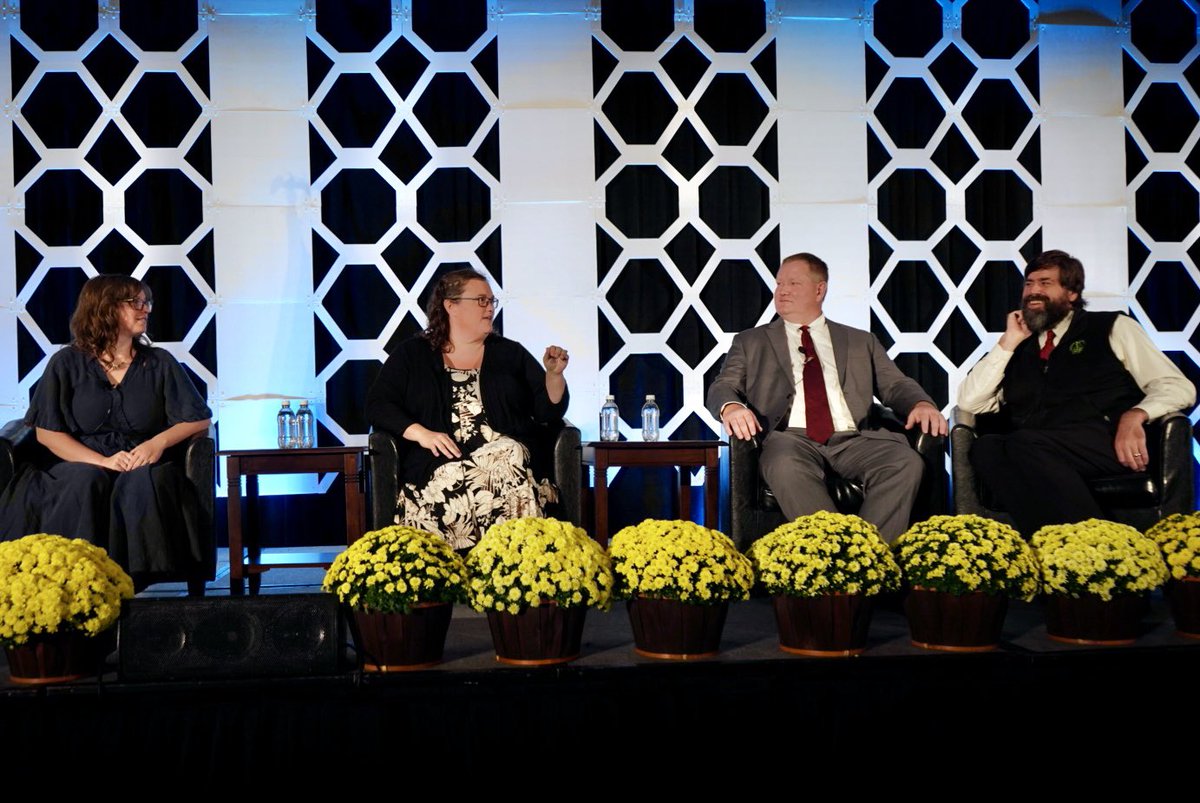 <a href="/nataglaw/">National Agricultural Law Center</a> took the stage to wrap up this morning’s plenary session, taking questions from NASDA members on a variety of current regulations and law topics critical to agriculture. #AgIsSecurity