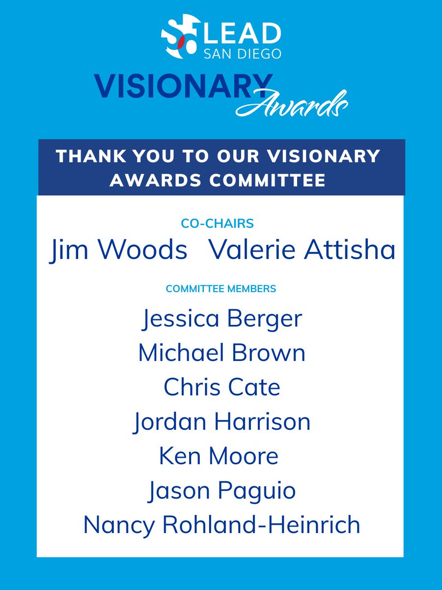 LEADSanDiego's tweet image. Grateful for our Visionary Awards committee&apos;s dedication in choosing leaders who are driving innovative, collaborative change across our community! 👏 A huge thank you to co-chairs Valerie Attisha and Jim Woods, for their ongoing leadership and passion for LEAD San Diego.
