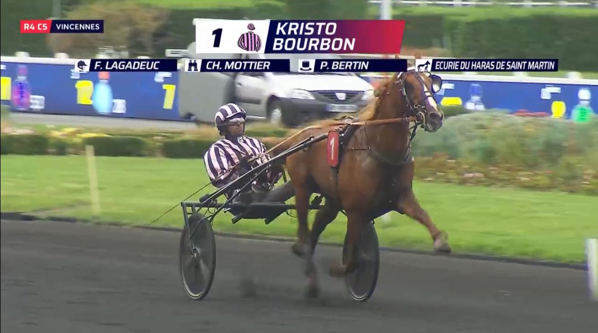 Back to winning ways 🤍 

After a difficult period of time, Kristo Bourbon wins again at Vincennes in a stunning 1’10’’7 over 2100m. 

(After the scare just after the finish, we are glad Kristo Bourbon got up and is okay)