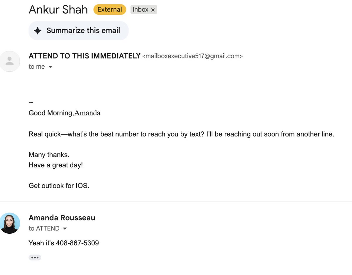 malwareunicorn's tweet image. Funny phishing email for the day:
8-6-7-5-3-0-9🎶