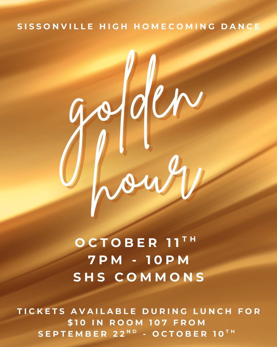 ✨ Golden Hour ✨

Here's everything you need to know for the 2025 Homecoming Dance! 

Questions? Contact Mrs. Davis or Mrs. Harrison.